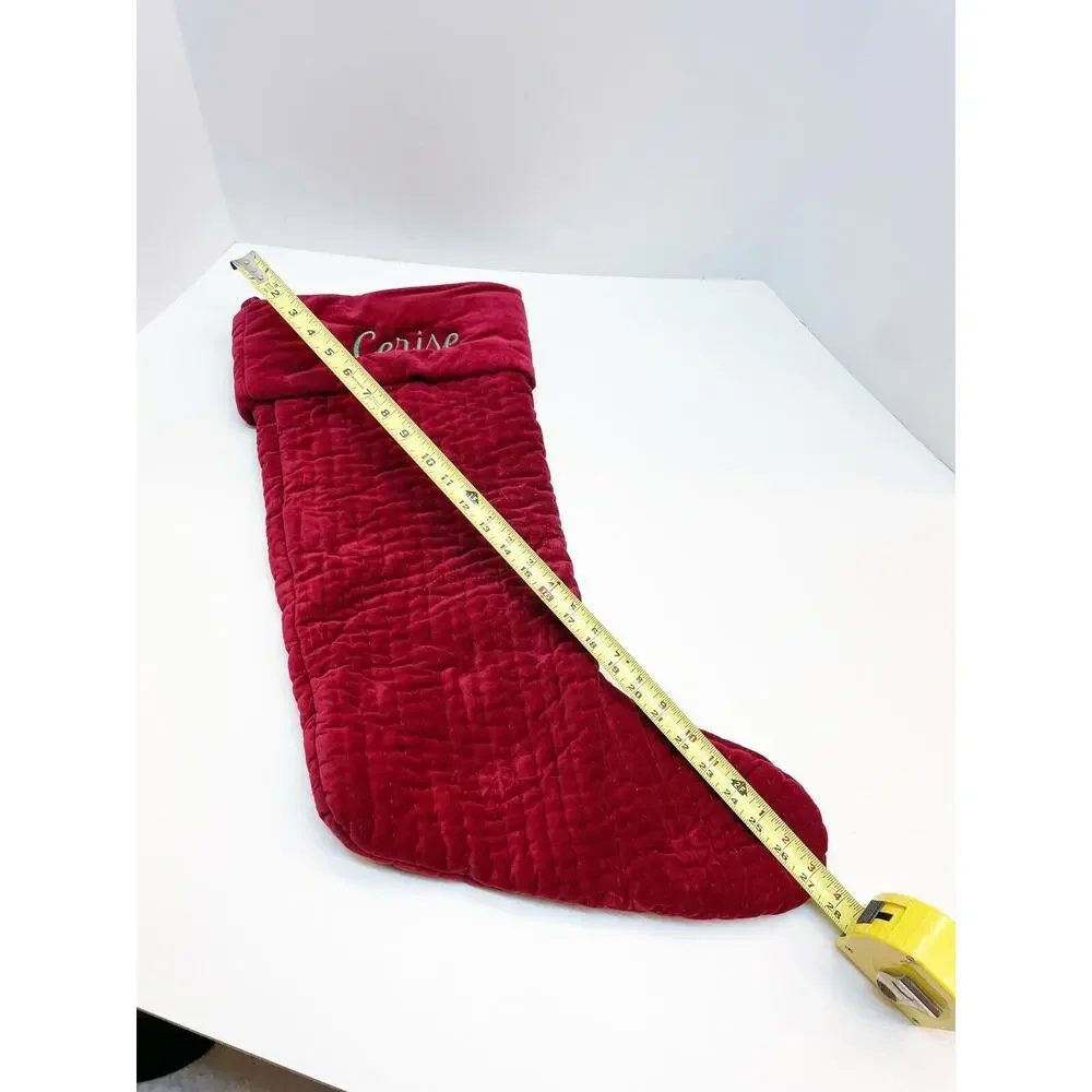 Pottery Barn Red Velvet Large Soft Stocking Personalized Cerise NWT